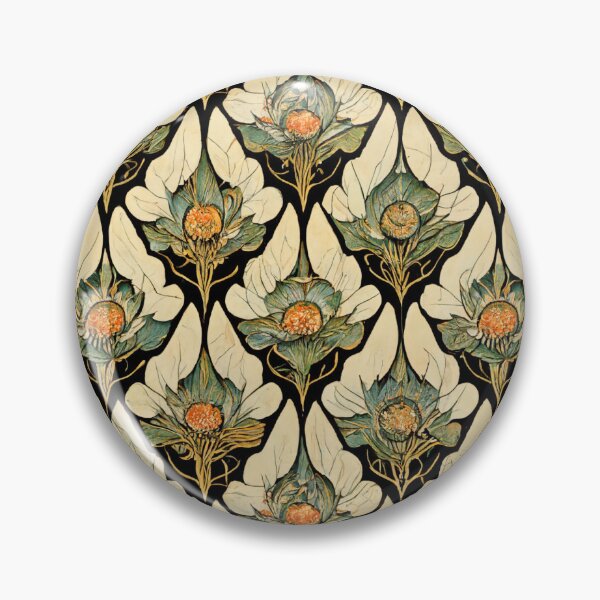 Item preview, Illustrative Art Nouveau Pattern Alphonse Mucha William Morris Florals designed and sold by NouveauPatterns.