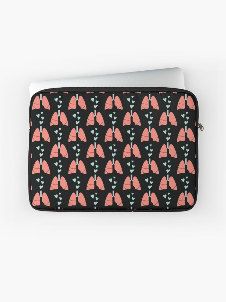 Thumbnail 1 of 2, Laptop Sleeve, Coral lungs and mint hearts designed and sold by petitspixels.
