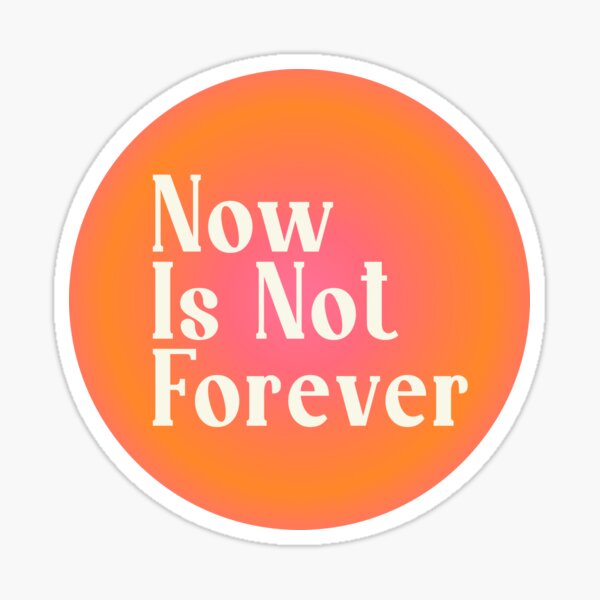 "Now Is Not Forever" Sticker for Sale by danielalorenzo Redbubble