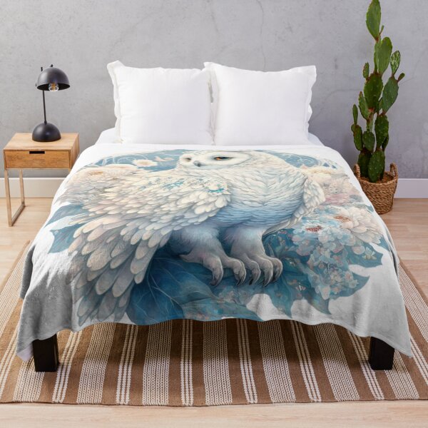 snowy owl Throw Blanket