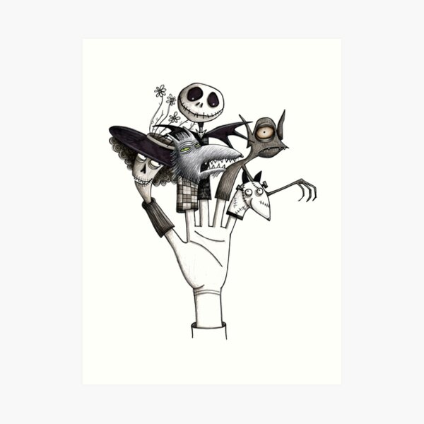Tim Burton Tribute - Nightmare Before Christmas - Corpse Bride - Frankenweenie Kunstdruck