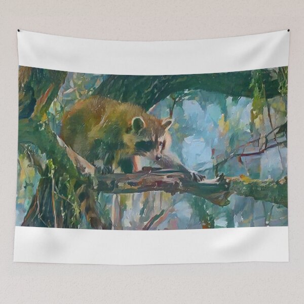Item preview, Mapache en un árbol, Acuarela designed and sold by BearBeeArt.