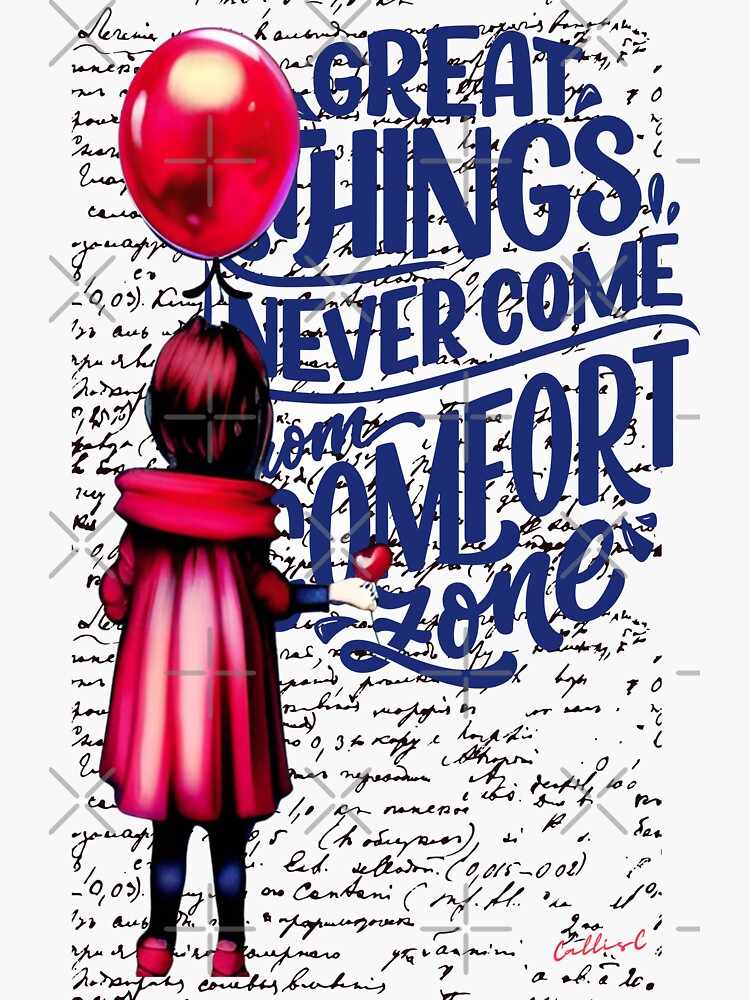 "Girl with red balloon motivation design by CallisC " Sticker for Sale