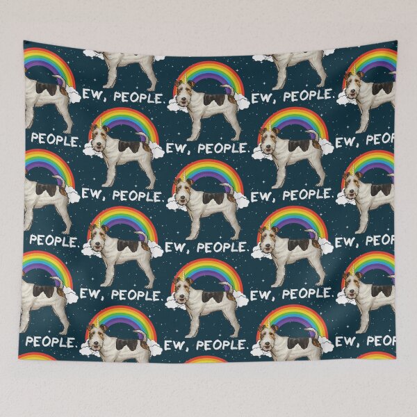 Item preview, Womens Rainbow Wire Fox Terrier Ew People Unicorn Dog VNeck        designed and sold by WildRoverss.