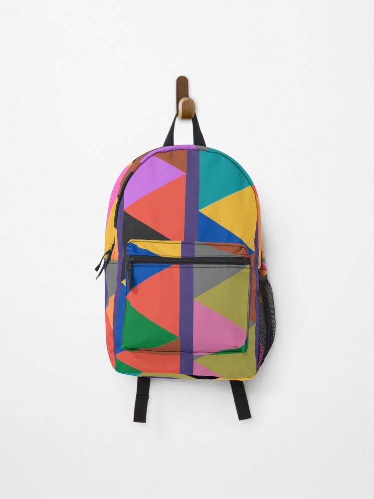 Thumbnail 1 of 3, Backpack, Geometric Bright Multi Colour Pattern designed and sold by SeemDev786.