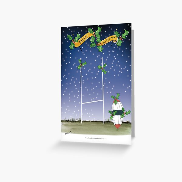 Happy Christmas Rugby Fans Greeting Card