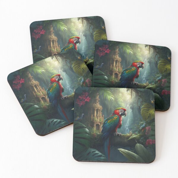 Item preview, Parrot in a mysterious forest  designed and sold by Tho0mX.