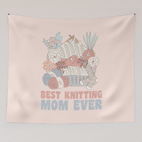 Item preview, Best Knitting Mom Ever Retro Vintage Design designed and sold by CandyDroidMerch.