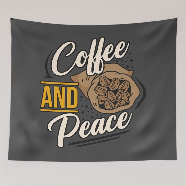 Item preview, Coffee and Peace Typography Quotes designed and sold by halleinstyle.