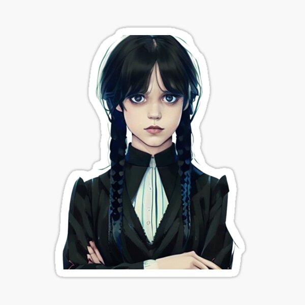 Mercredi Addams Sticker, Cute Chibi Netflix, WEDNESDAY / ENID / THING,  Autocollant Pour Ordinateur, Bouteille, Livre 