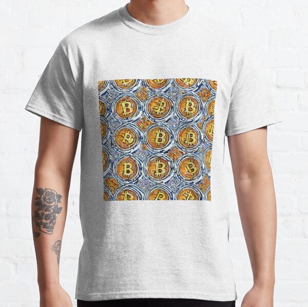 Bitcoin seamless pattern on white background Classic T-Shirt