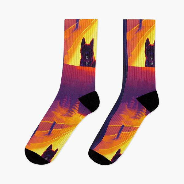 Item preview, Dog winter landscape retro style art designed and sold by Neo-Expression.