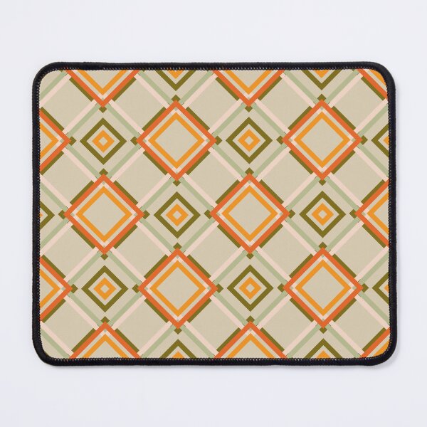Aperçu de l'œuvre Motif d'échiquier à carreaux géométrique coloré en orange et vert créée et vendue par LiquidWing.