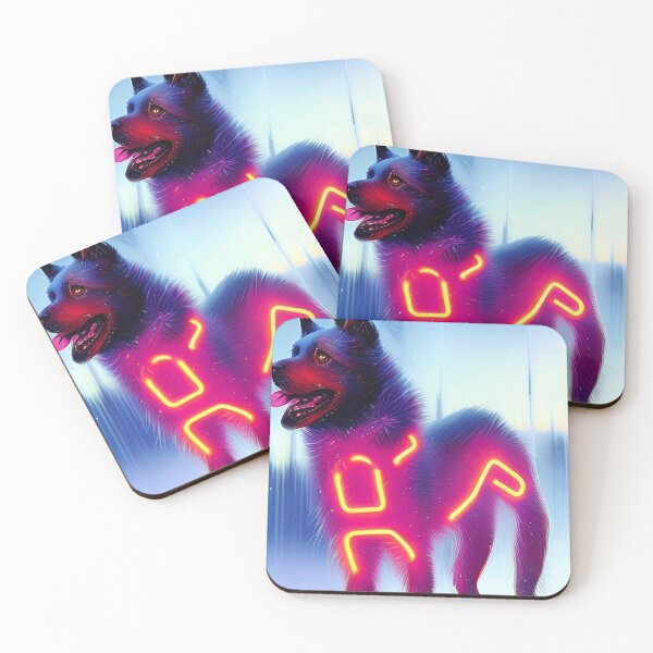 Item preview, Wolf in winter landscape futuristic neon designed and sold by Neo-Expression.