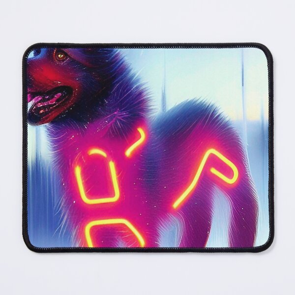 Item preview, Wolf in winter landscape futuristic neon designed and sold by Neo-Expression.