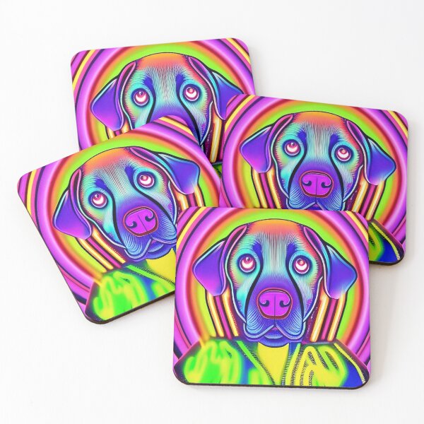 Item preview, Trippy psychedelic colorful dog pop art designed and sold by Neo-Expression.