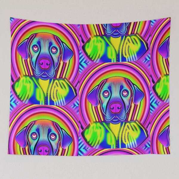 Item preview, Trippy psychedelic colorful dog pop art designed and sold by Neo-Expression.