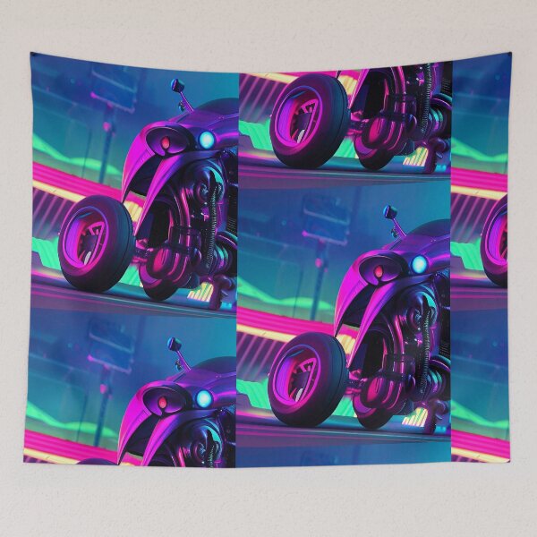 Item preview, futuristic neon city abstract synthwave art designed and sold by Neo-Expression.