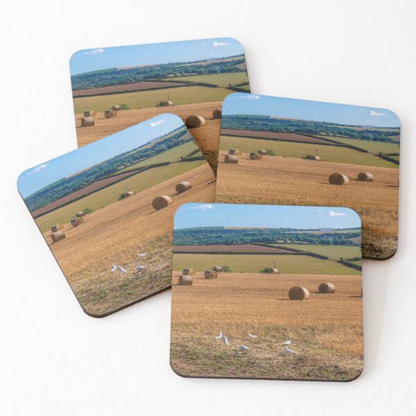 Item preview, White Doves and Hay Bales English Countryside Scene like Cotton Reels designed and sold by acceleratorhams.