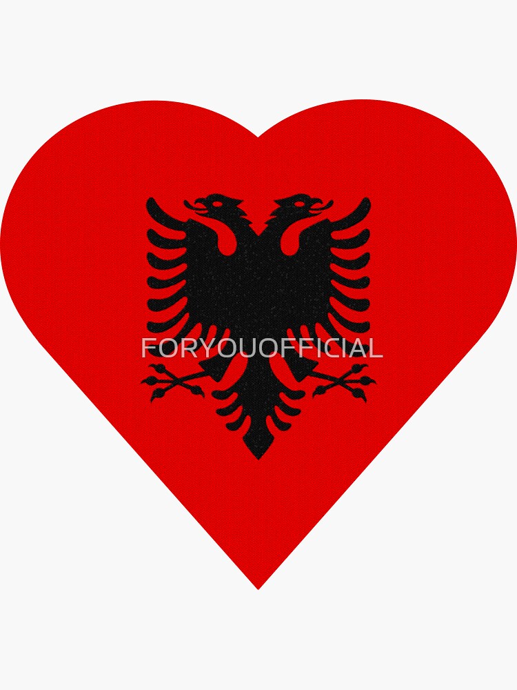 "Heart Albania. Flag of albania. Shqipëria" Sticker for Sale by