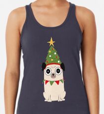 It's Christmas for Pug's sake Racerback Tank Top