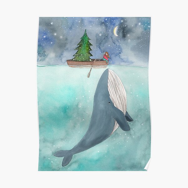 Christmas whale Poster