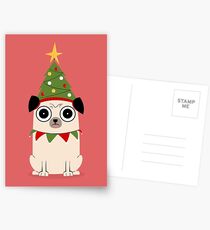 Postales Es Navidad por el amor de Pug