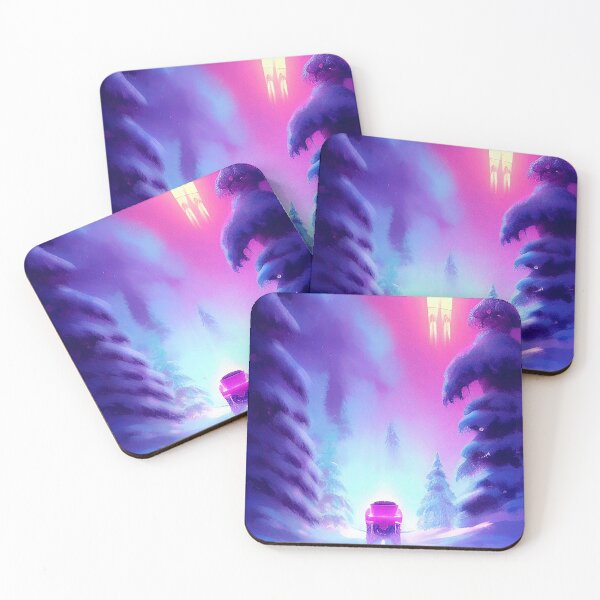 Item preview, Dramatic car driving winter UFO synthwave designed and sold by Neo-Expression.