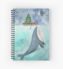 Christmas whale Spiral Notebook