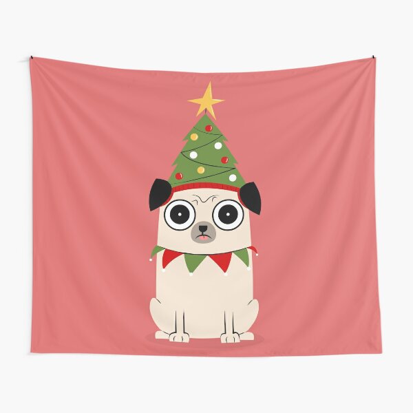 It's Christmas for Pug's sake Tapestry