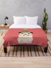 It's Christmas for Pug's sake Throw Blanket