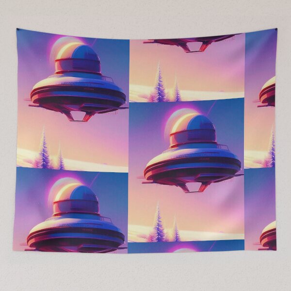 Item preview, Cool ufo art colorful vibrant alien art designed and sold by Neo-Expression.
