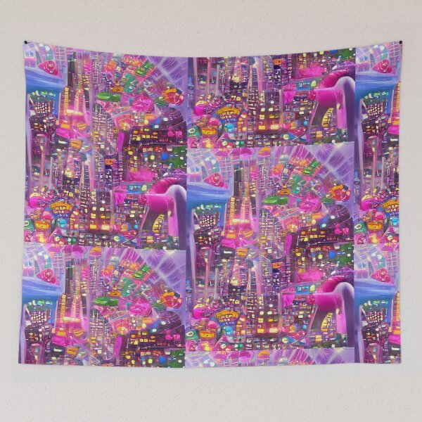 Item preview, Abstract colorful surreal city designed and sold by Neo-Expression.