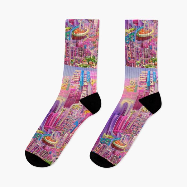 Item preview, Unique pink surrealism city designed and sold by Neo-Expression.