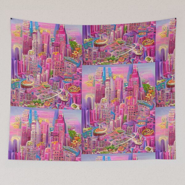 Item preview, Unique pink surrealism city designed and sold by Neo-Expression.