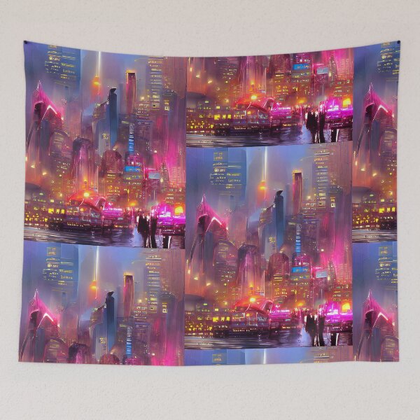 Item preview, Alien city futuristic synthwave art designed and sold by Neo-Expression.