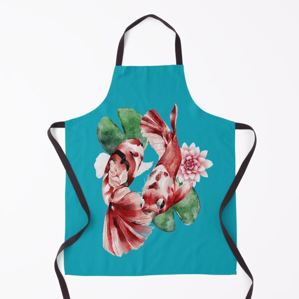 Item preview, Two Koi Fish and Lotus Flower Japanese Painting designed and sold by KOTOdesign.