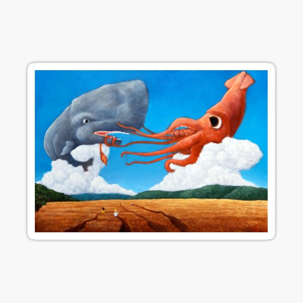 Squid & Whale Sticker