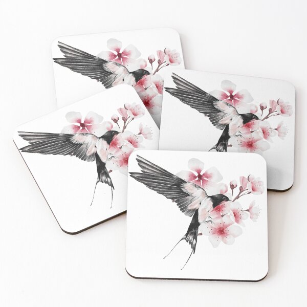 Artikelvorschau, Fliegende Schwalbe und Sakura Blossom japanische Malerei entworfen und verkauft von KOTOdesign.