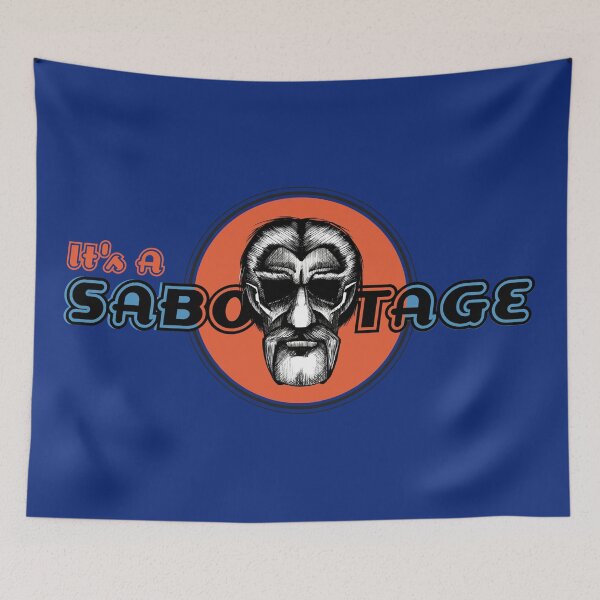 Item preview, It's a SABOTAGE! Mustache 80's Gangster Oldschool Digital Drawing designed and sold by LarksDrawings.