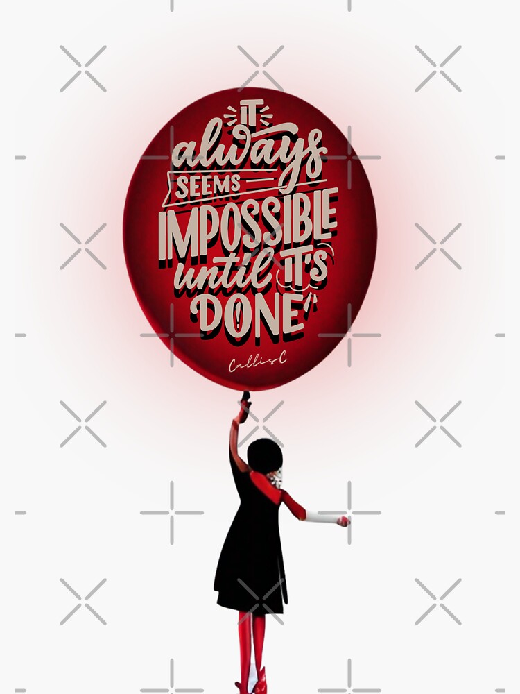 " Girl with red balloon motivation design by CallisC " Sticker for Sale
