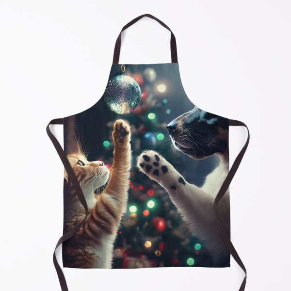 Item preview, Cat and dog playing with christmas ball designed and sold by RK - Shop.