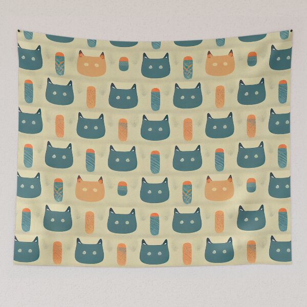 Item preview, Cute cat pattern art 27 regular grid  designed and sold by KoolArtDistrict.