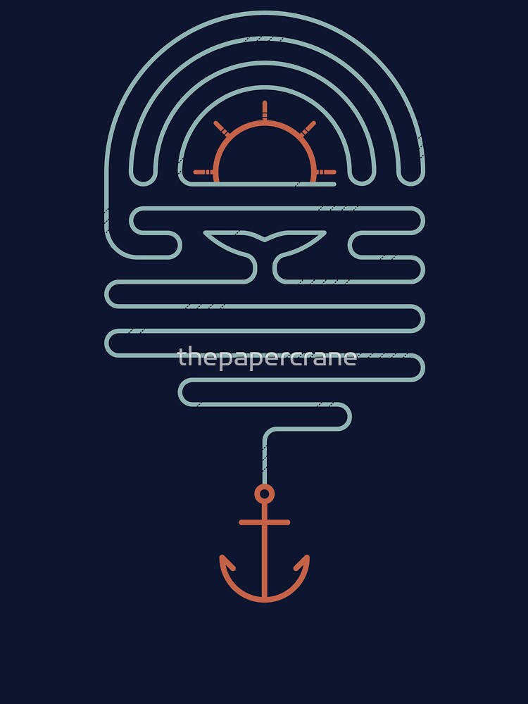 Aperçu 7 sur 7. T-shirt classique avec l'œuvre Le conte de la baleine créée et vendue par thepapercrane.