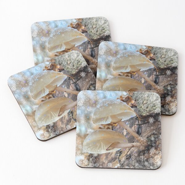 Item preview, Magical woodland fungi.. delicate frost-capped mushrooms designed and sold by ditzy-designs.