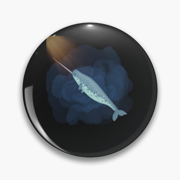 Item preview, Narwhal in the Deep Blue Sea, Painting, Colorful Design designed and sold by Lost-World-Shop.
