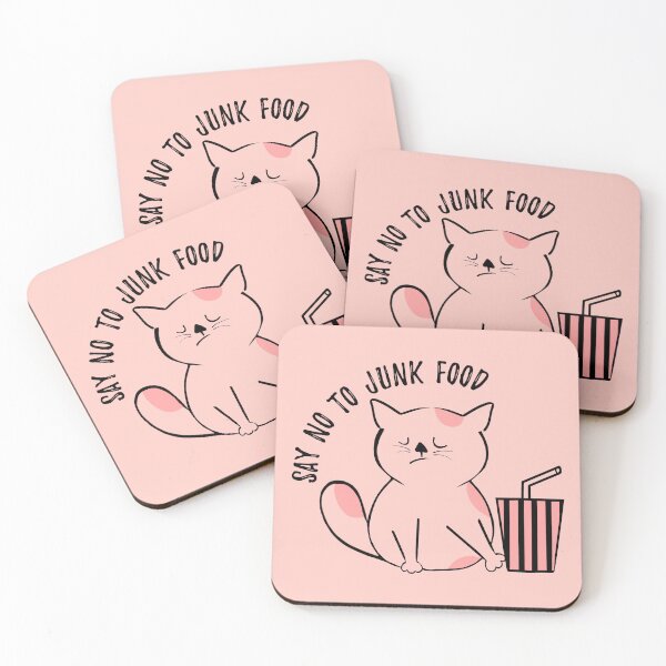 Item preview, Say no to junk food - cat humor designed and sold by stayartsy07.