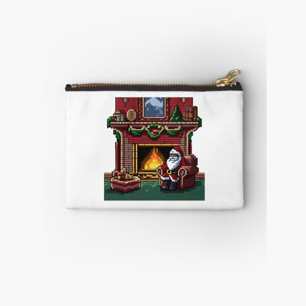 Artikelvorschau, Der Weihnachtsmann sitzt in der Nähe des Kamins. entworfen und verkauft von Pixelarium.