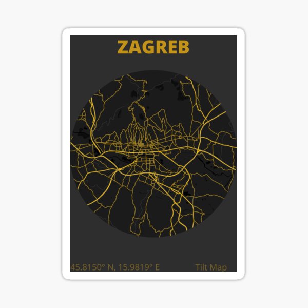 "tilt map zagreb" Sticker for Sale by parisisshining Redbubble
