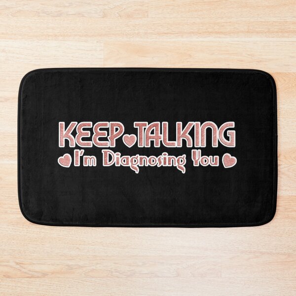 Item preview, Keep Talking I'm Diagnosing You, Funny Psychology, Cat, Cat Lover, Cat lover gifts. Gold pink colour. designed and sold by MokonoKokoro.